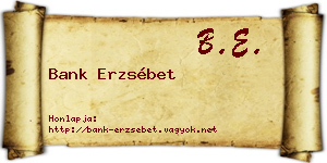 Bank Erzsébet névjegykártya