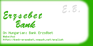 erzsebet bank business card