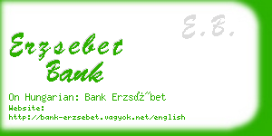 erzsebet bank business card